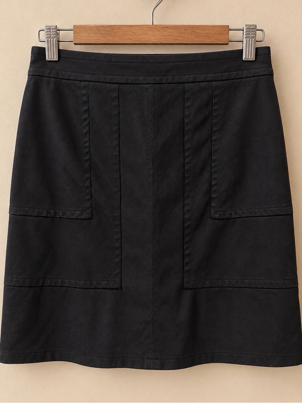 Mossimo Stretch Black Skirt Womenβs Size 12 Side-Zip Career Office